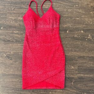 Windsor Red Glitter Mini Dress